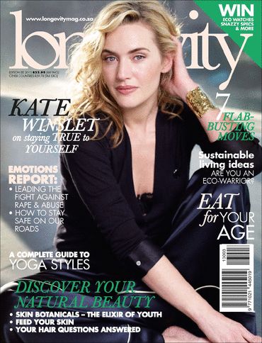 Kate Winslet, Longevity Magazine March 2013 Cover Photo - South Africa