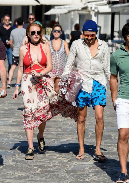 Lindsay Lohan and Egor Tarabasov– Out in Mykonos, Greece, 7/5/2016