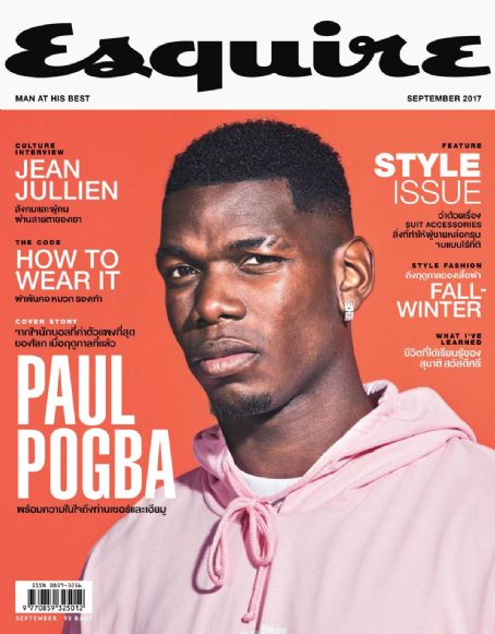 Paul Pogba, Esquire Magazine September 2017 Cover Photo - Thailand