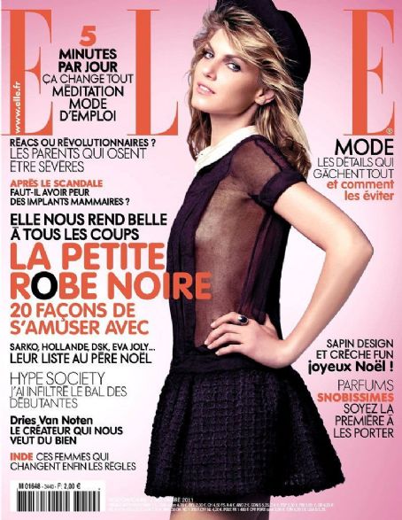 Angela Lindvall, Elle Magazine 02 December 2011 Cover Photo - France