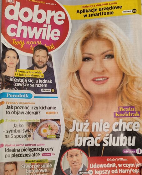 Beata Kozidrak, Dobre Chwile Magazine 31 March 2023 Cover Photo - Poland