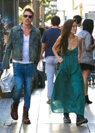 Jonathan Rhys Meyers and girlfriend Mara Lane shopping at the Grove