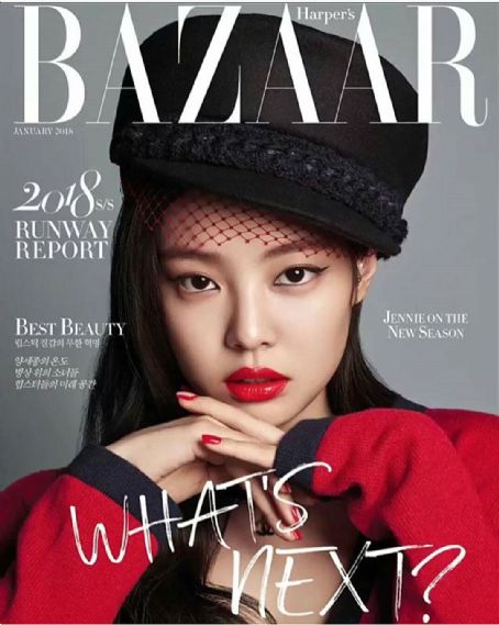 Jennie Kim, Harper's Bazaar Magazine January 2018 Cover Photo - South Korea