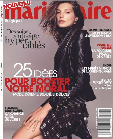 Daria Werbowy, Marie Claire Magazine November 2013 Cover Photo - Belgium