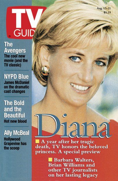 Princess Diana, TV Guide Magazine 15 August 1998 Cover Photo - United ...