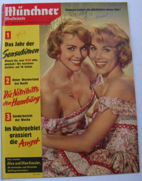 Alice Kessler - Münchner Illustrierte Magazine Cover [West Germany] (3 January 1959)