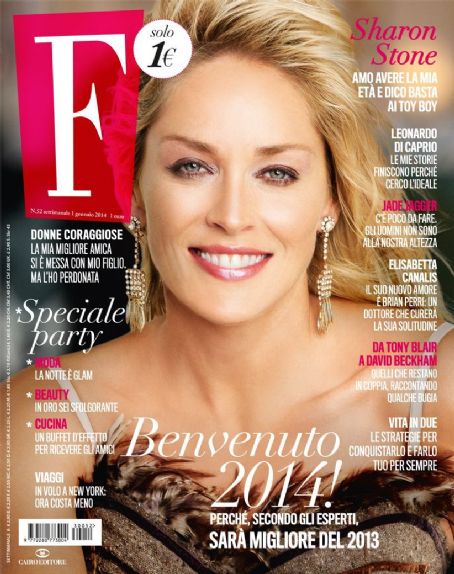 Sharon Stone, F Magazine Magazine 01 January 2014 Cover Photo - Italy