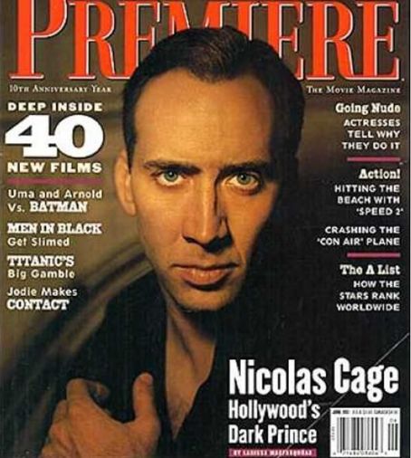 Nicolas Cage Premiere Magazine June 1997 Cover Photo United States