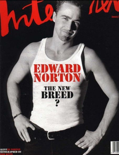 Edward Norton, Interview Magazine January 1997 Cover Photo - United States