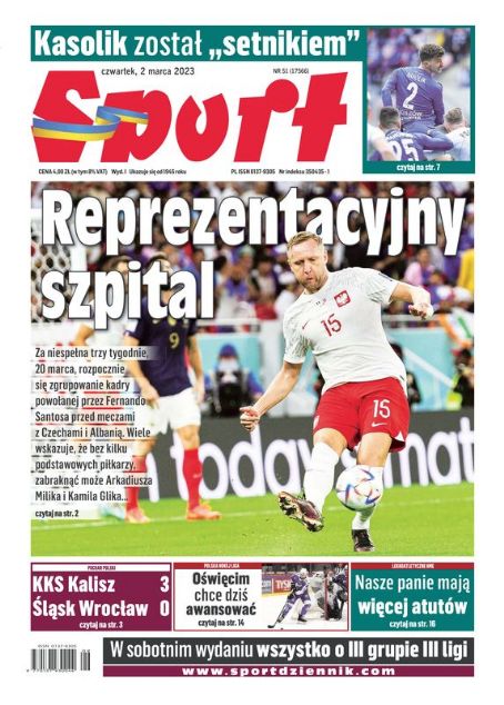 Kamil Glik, Sport Magazine 02 March 2023 Cover Photo - Poland