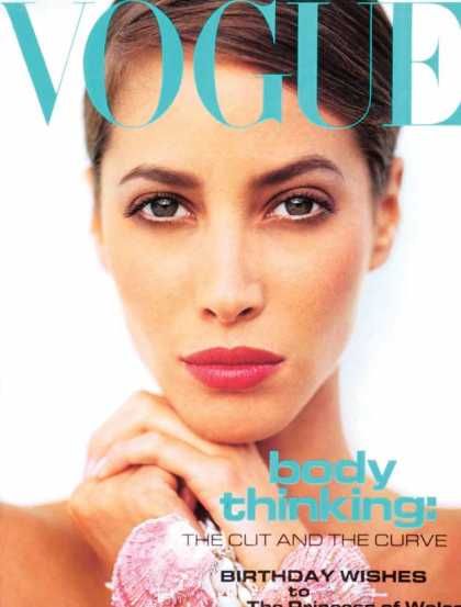 Christy Turlington, Vogue Magazine July 1991 Cover Photo - United Kingdom
