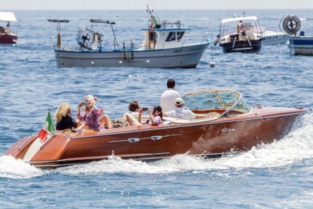 Gemma Arterton in Purple Summer Dress on holiday in Positano | Gemma