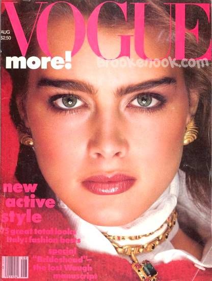Brooke Shields, Vogue Magazine August 1982 Cover Photo - United States