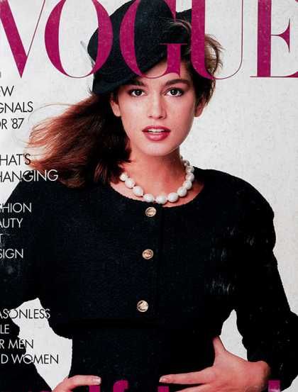 Cindy Crawford, Vogue Magazine January 1987 Cover Photo - United States