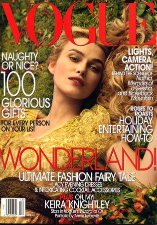 Keira Knightley, Vogue Magazine December 2005 Cover Photo - United States