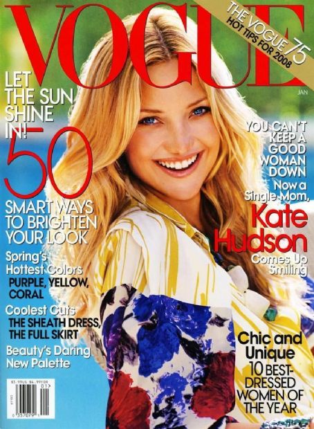 Kate Hudson, Vogue Magazine January 2008 Cover Photo - United States