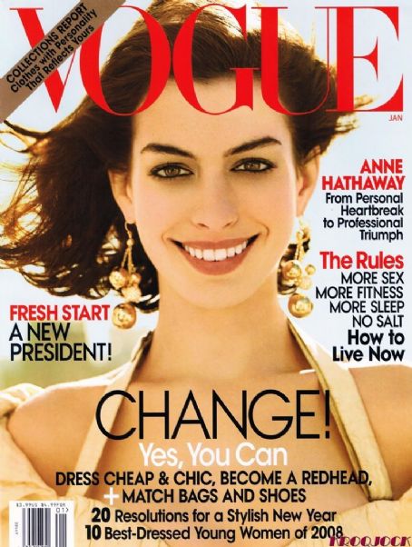 Anne Hathaway, Vogue Magazine January 2009 Cover Photo - United States