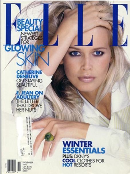 Claudia Schiffer, Elle Magazine November 1995 Cover Photo - United States