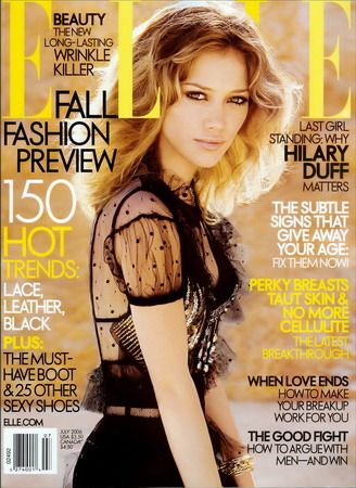 Hilary Duff, Gilles Bensimon, Elle Magazine July 2006 Cover Photo ...