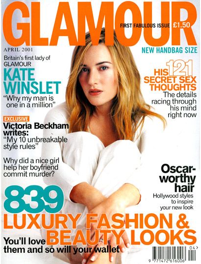 Kate Winslet, Glamour Magazine April 2001 Cover Photo - United Kingdom