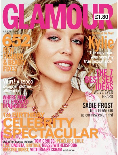 Kylie Minogue, Glamour Magazine April 2002 Cover Photo - United Kingdom