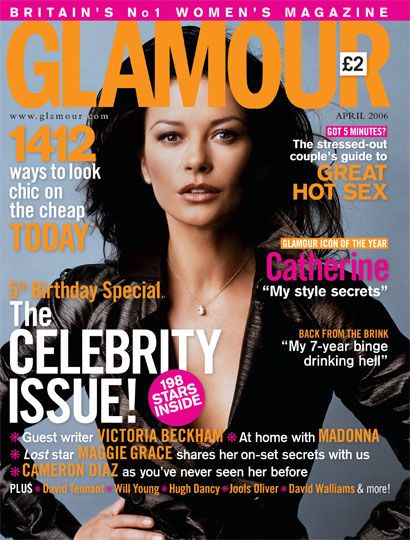 Catherine Zeta-Jones, Glamour Magazine April 2006 Cover Photo - United ...