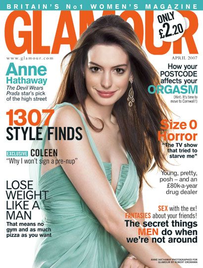 Anne Hathaway, Glamour Magazine April 2007 Cover Photo - United Kingdom