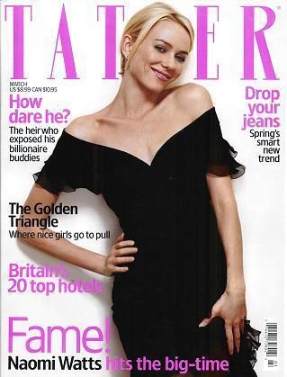 Naomi Watts, Tatler Magazine March 2004 Cover Photo - United Kingdom