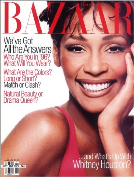 Whitney Houston, Patrick DeMarchelier, Harper's Bazaar Magazine January ...