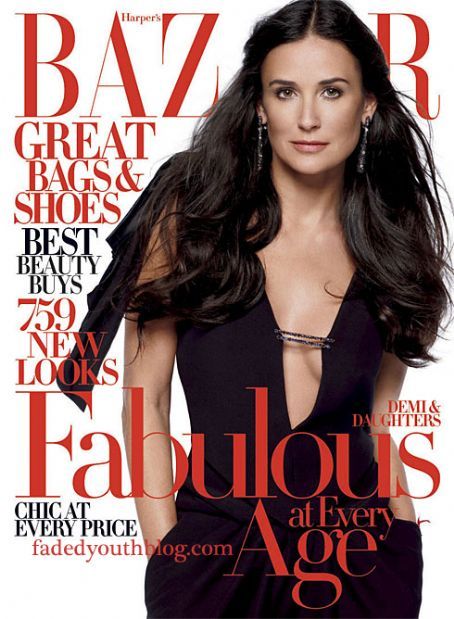 Demi Moore Harpers Bazaar Magazine April 2008 Cover Photo United States