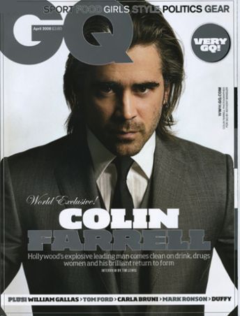 Colin Farrell, GQ Magazine April 2008 Cover Photo - United Kingdom