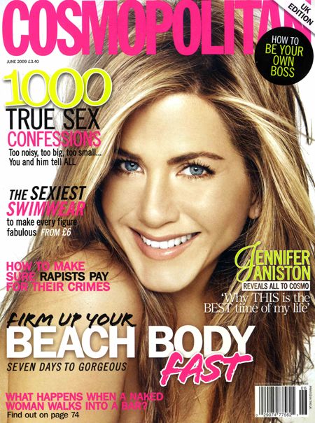 Jennifer Aniston, Cosmopolitan Magazine June 2009 Cover Photo - United ...