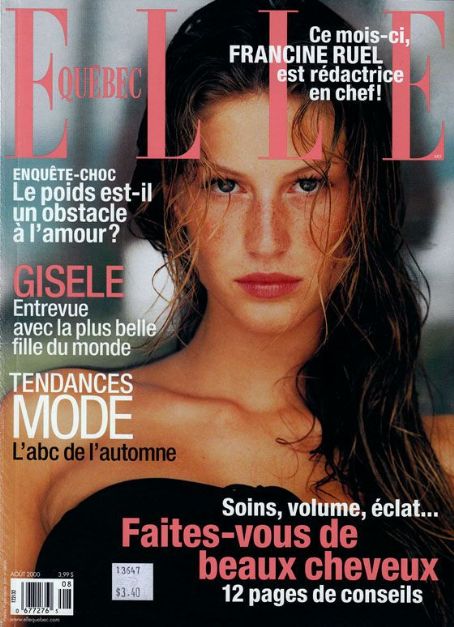 Gisele Bündchen, Elle Quebec Magazine August 2000 Cover Photo - Canada