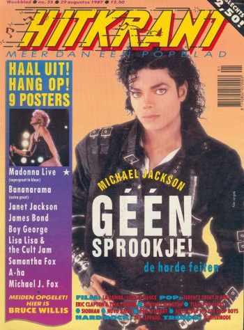 Michael Jackson, Hitkrant Magazine 29 August 1987 Cover Photo - Netherlands