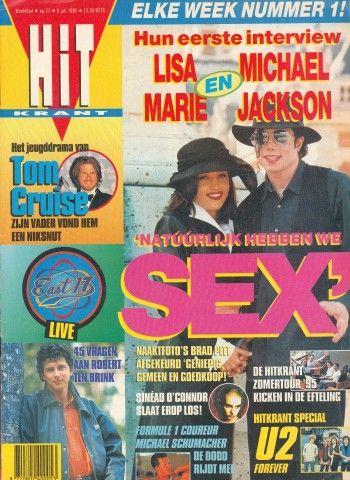 Michael Jackson, Hitkrant Magazine 08 July 1995 Cover Photo - Netherlands