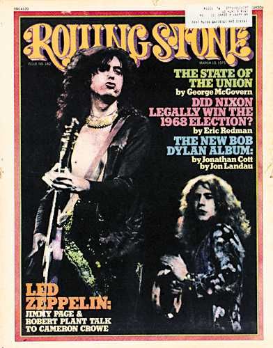 Robert Plant, Jimmy Page, Rolling Stone Magazine 15 March 1975 Cover ...