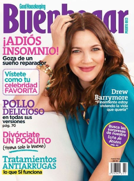 Drew Barrymore, Buen Hogar Magazine March 2013 Cover Photo - Puerto Rico