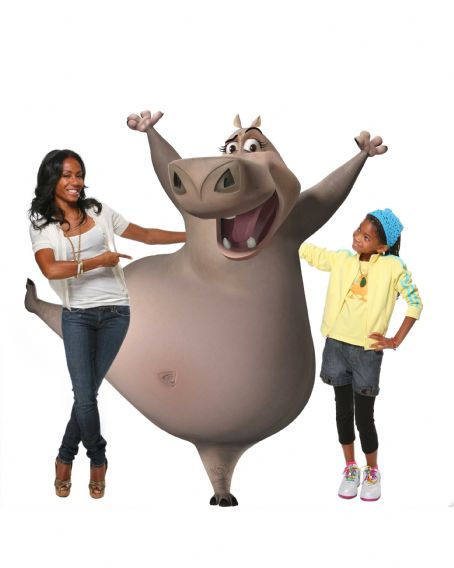 Left to right) Romance is in the air for watering hole lothario Moto Moto  (will.i.am) and Gloria the Hippo (JADA PINKETT SMITH) in DreamWorks'  “Madagascar: Escape 2 Africa.” Madagascar: Escape 2 Africa (