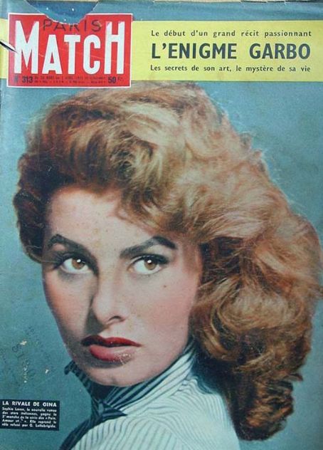 Sophia Loren, Paris Match Magazine 1955 Cover Photo - France