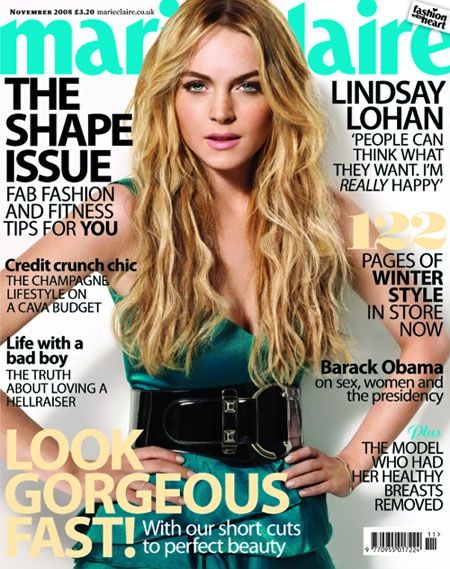 Lindsay Lohan, Marie Claire Magazine November 2008 Cover Photo - United ...
