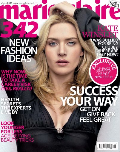 Kate Winslet, Marie Claire Magazine June 2009 Cover Photo - United Kingdom