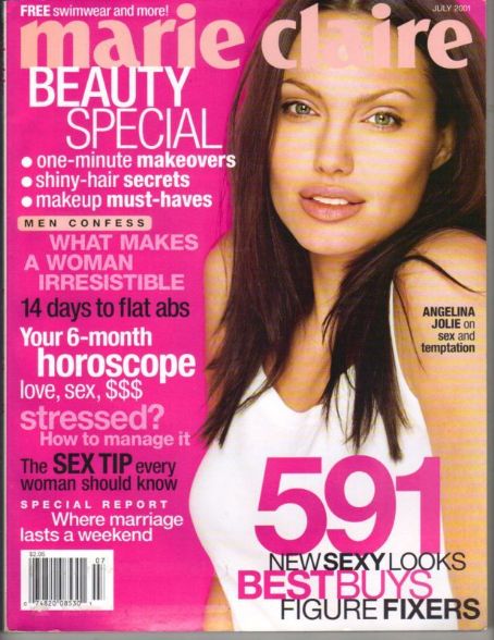 Angelina Jolie, Matthew Rolston, Marie Claire Magazine July 2001 Cover ...