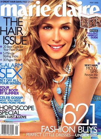 Molly Sims, Marie Claire Magazine May 2006 Cover Photo - United States