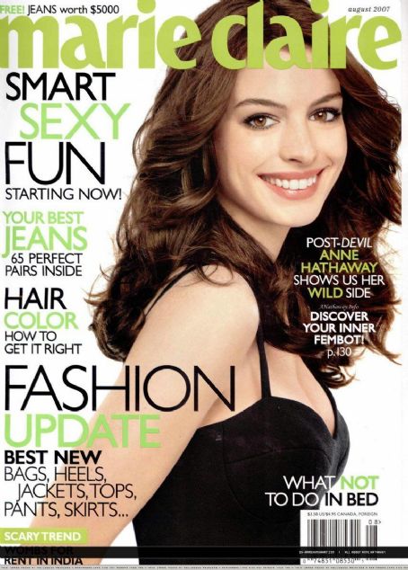 Anne Hathaway, Marie Claire Magazine August 2007 Cover Photo - United ...