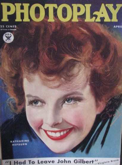 Katharine Hepburn Photoplay Magazine April 1934 Cover Photo United States 3526