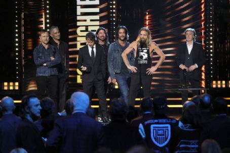 Foo Fighters attend the 36th Annual Rock & Roll Hall Of Fame Induction Ceremony at Rocket Mortgage Fieldhouse on October 30, 2021 in Cleveland, Ohio
