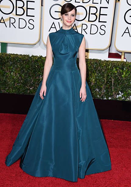 Felicity Jones attends The 72nd Golden Globe Awards - Arrivals (2015)