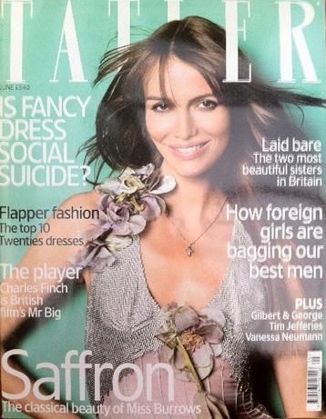 Saffron Burrows, Tatler Magazine June 2004 Cover Photo - United Kingdom