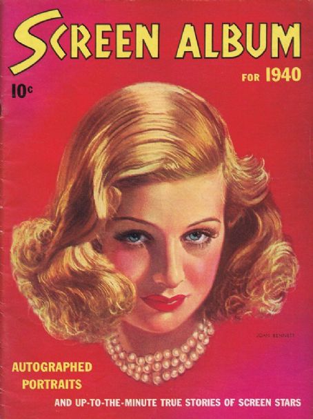 Joan Bennett, Screen Album Magazine March 1940 Cover Photo - United States