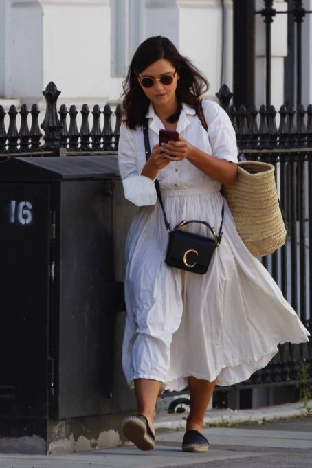 Jenna Coleman in White Dress – Out in London | Jenna Coleman Picture ...